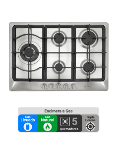 Encimera Gas Natural Albin Trotter Professional 75 5 Platos