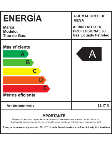 Encimera Gas Natural Albin Trotter Professional...