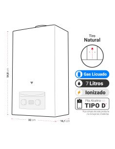 Calefont Albin Trotter 7 Litros Tiro Natural Gas Licuado 2