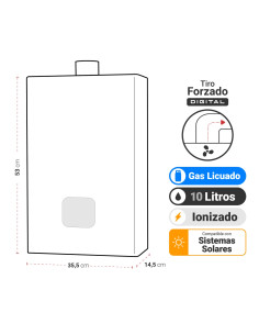 Calefont Albin Trotter 10 Litros Tiro Forzado Gas Licuado 2
