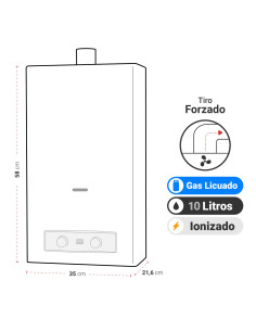 Calefont Albin Trotter Tiro Forzado 10 Litros Gas Licuado... 2