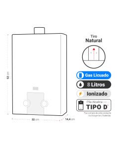 Calefont Albin Trotter 8 Litros Tiro Natural Gas Licuado N24 2