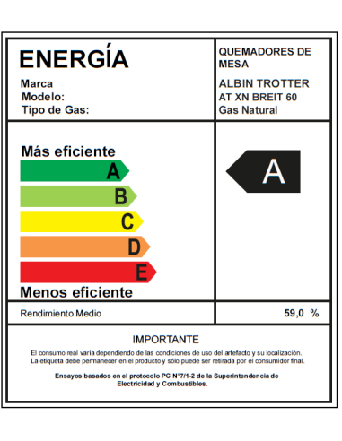 Encimera Gas Natural Albin Trotter Breit 60 4...