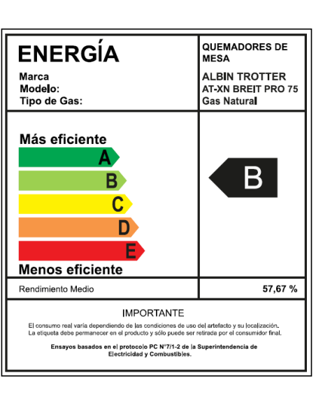 Encimera Gas Natural Albin Trotter Breit Pro 75 5 Platos