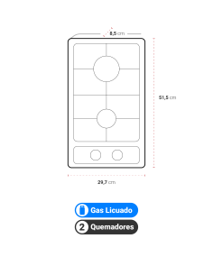 Encimera Gas Licuado Albin Trotter Breit 2 Platos 2