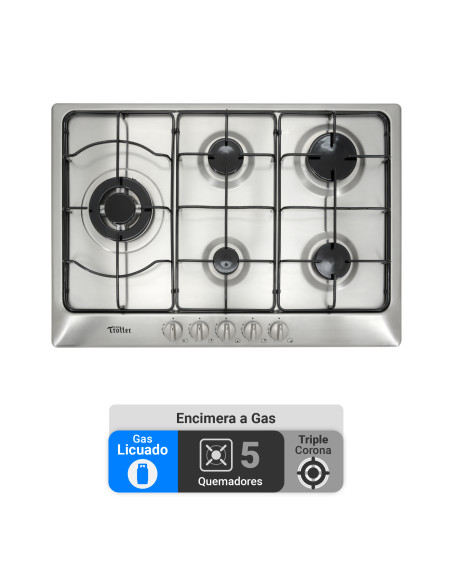 Encimera Gas Licuado Albin Trotter Exclusive 75 FFD 5 Platos