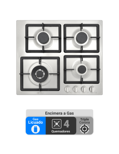 Encimera Gas Licuado Albin Trotter Quadra 60 cm 4 Platos