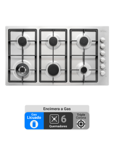 Encimera Gas Licuado Albin Trotter Quadra 90 cm 6 Platos