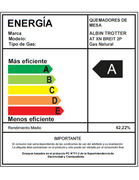 Encimera Gas Natural Albin Trotter Breit 2 Platos