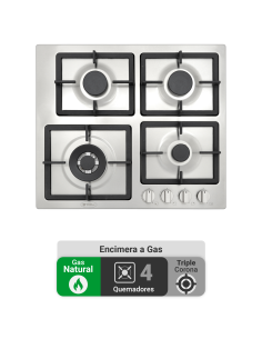 Encimera Gas Natural Albin Trotter Quadra 60 cm 4 Platos