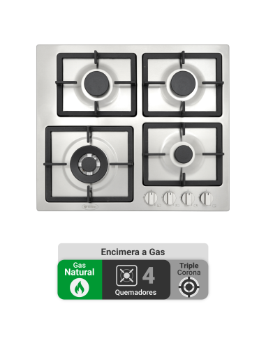 Encimera Gas Natural Albin Trotter Quadra 60 cm...