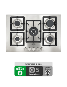 Encimera Gas Natural Albin Trotter Quadra 75 5 Platos