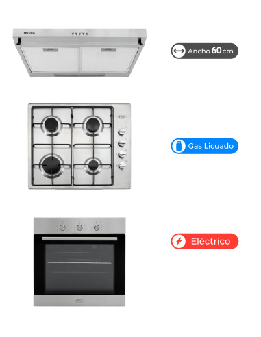 Kit Cocina Gas Licuado Hannover Breit Inox