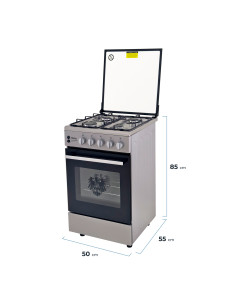 Cocina a gas ESSEN 4P PLUS 4 platos Acero Inoxidable 2