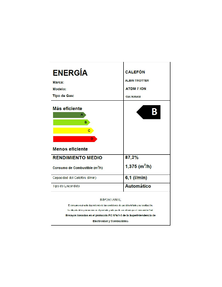 Calefón ATMD 7 Litros Tiro Natural