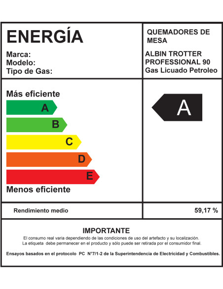 Encimera Gas Licuado Albin Trotter Professional 90 5 Platos