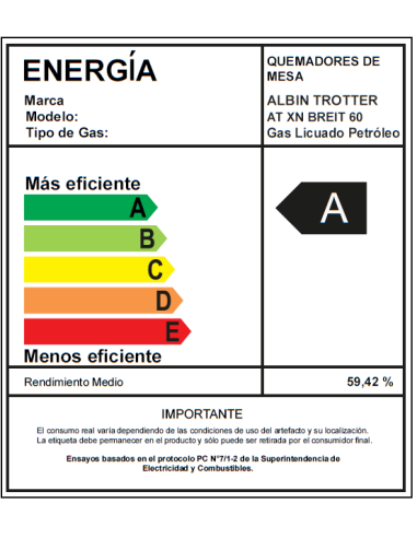 Encimera Gas Licuado Albin Trotter Breit 60 4...