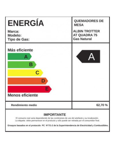 Encimera Gas Licuado Albin Trotter Quadra 75 5...