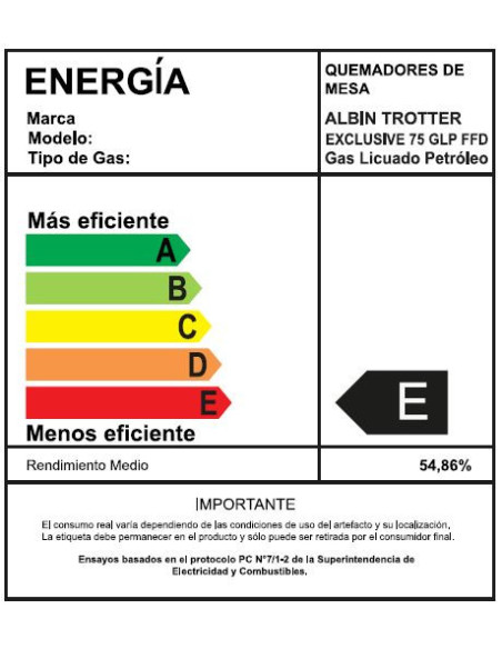 Encimera Gas Licuado Albin Trotter Exclusive 75 FFD 5 Platos
