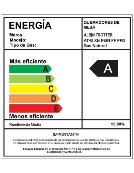 Encimera Gas Licuado Albin Trotter Fein FF FFD 4 Platos