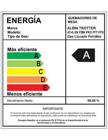Encimera Gas Licuado Albin Trotter Fein Pro FFT...