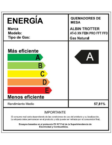 Encimera Gas Licuado Albin Trotter Fein Pro FFT FFD 4 Platos