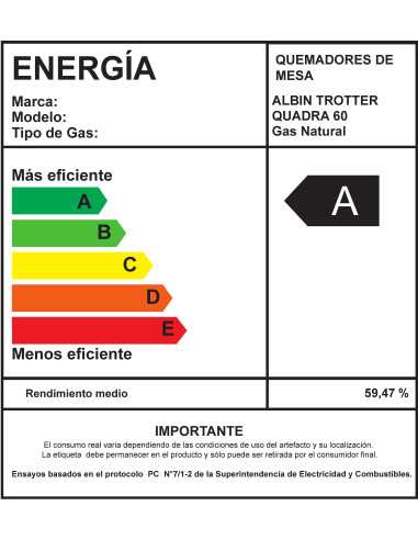 Encimera Gas Licuado Albin Trotter Quadra 60 cm...