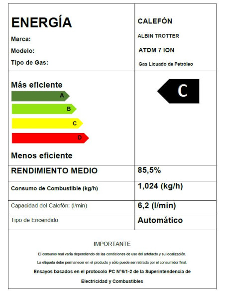 CALEFON ATMD 7 LT TIRO NATURAL