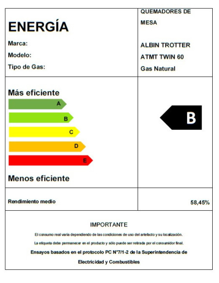 Encimera Gas Licuado Albin Trotter Twin 60 4 Platos