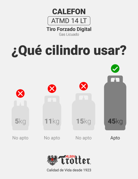 Calefón ATMD 14 Litros Tiro Forzado Digital