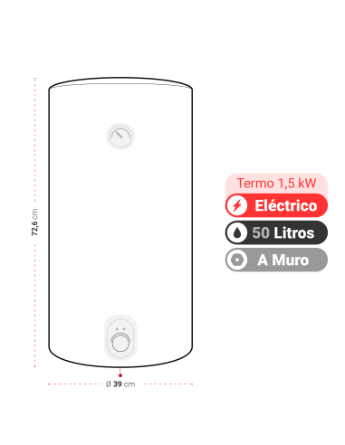 Termo Eléctrico Mural Albin Trotter 50 Litros...