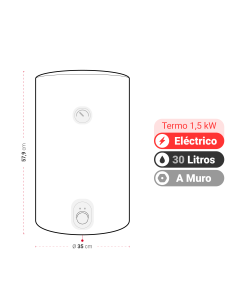 Termo Eléctrico Mural Albin Trotter 30 Litros 1,5 kW 2
