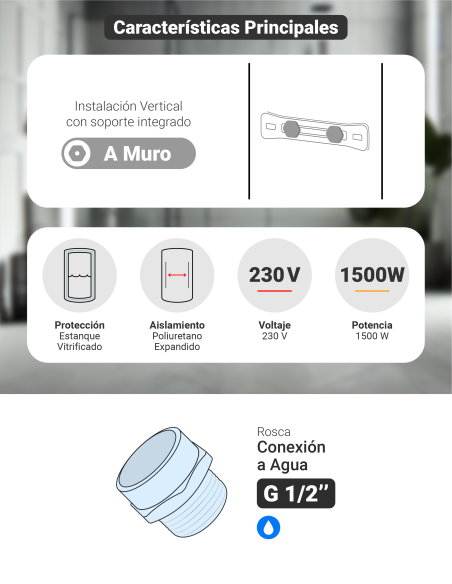 Termo Eléctrico Mural Albin Trotter 150 Litros 1,5 kW