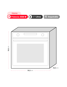 Horno Eléctrico Empotrable con Microondas Sky Twin 2