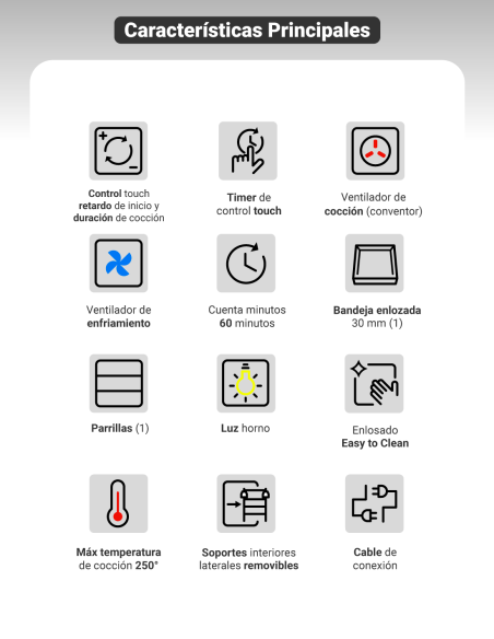 HORNO ELÉCTRICO EMPOTRABLE CON MICROONDAS INCORPORADO ATMD SKY TWIN