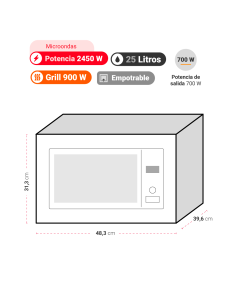 HORNO MICROONDAS AT-GL M WELLE 25BI 2