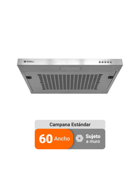 CAMPANA AT-MD ESSENTIAL 601 N21 INOX (INCLUYE FILTRO DE PAÑO DE CARBÓN)
