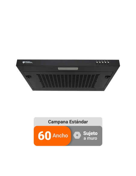 Campana AT-MD Essential 601 N21 Negra (Incluye Filtro de Paño de Carbón)