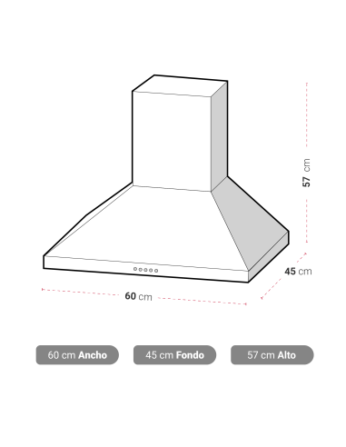 Campana de Cocina Albin Trotter Pyramid 60 cm Inox