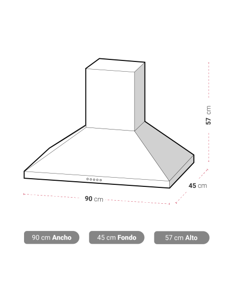 Campana de Cocina Albin Trotter Pyramid 90 cm Inox