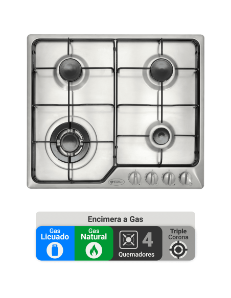 Encimera Gas Licuado Albin Trotter Exclusive 60 FFD 4 Platos