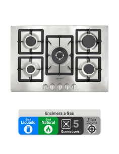 Encimera Gas Licuado Albin Trotter Quadra 75 5 Platos
