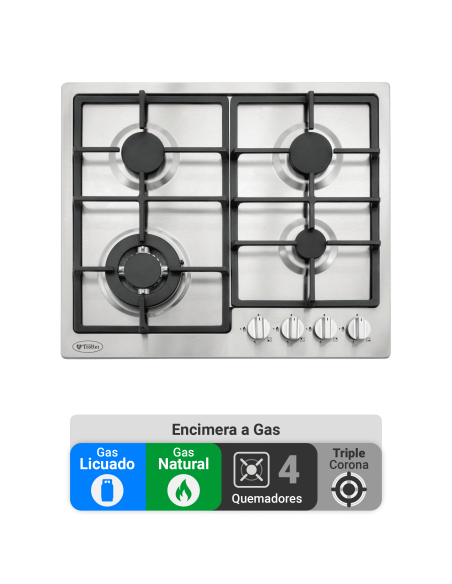 Encimera Gas Licuado Albin Trotter Breit Pro 60 4 Platos