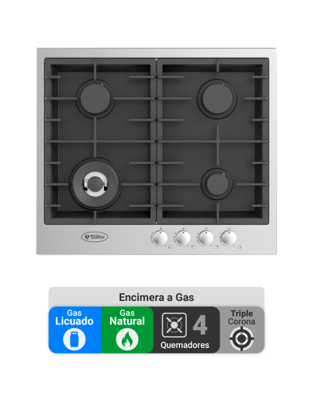 Encimera Gas Licuado Albin Trotter Twin 60 4 Platos