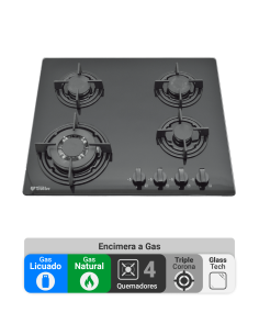 Encimera Gas Licuado Albin Trotter On Glass Kassel FF-IT FFD