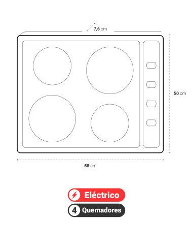 Encimera Eléctrica Albin Trotter Strom 4 Platos