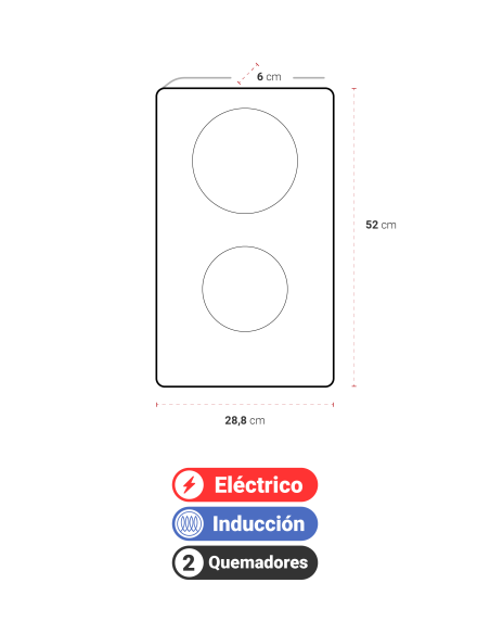 Encimera Eléctrica Albin Trotter Induktion 2 Platos