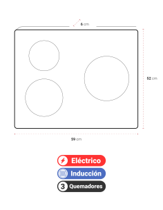 Encimera Eléctrica Albin Trotter Induktion 3 Platos 2