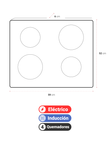 Encimera Eléctrica Albin Trotter Induktion 4...