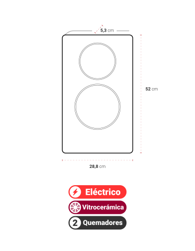 Encimera Eléctrica Albin Trotter Vitro 2 Platos
